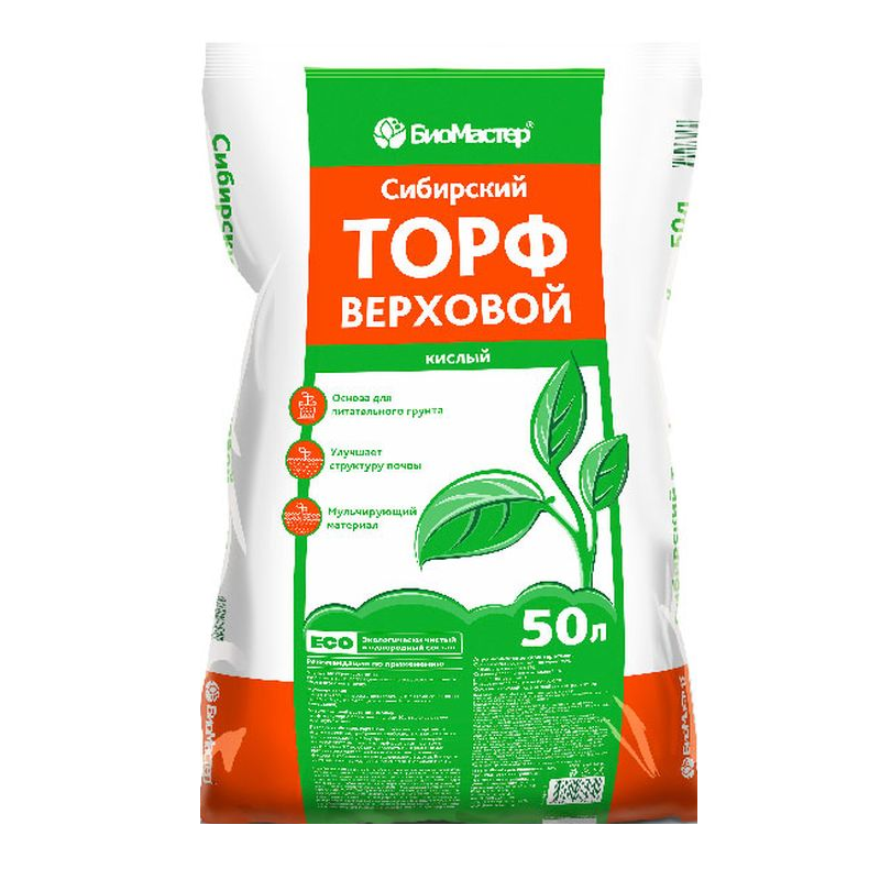Удобрение БИОМАСТЕР Торф Сибирский верховой кислый 50л  в Томске