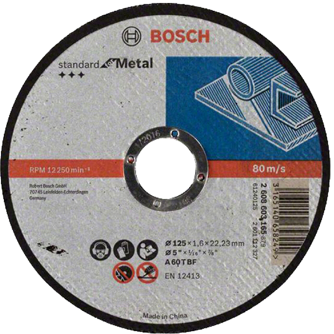 Круг отрезной BOSCH По металлу 125х1,6х22,23мм 2608603165 купить в Томске