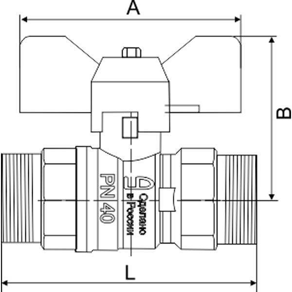 Кран шаровой LD Pride 47.15.Н-Н.Б Gas купить в Томске